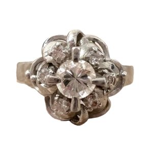 Pt850 プラチナ850 ダイヤモンド0.26ct メレダイヤ0.14ct リング 指輪